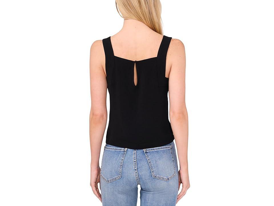 CeCe Square Neck Cropped Tank (Rich ) Women's Clothing Product Image