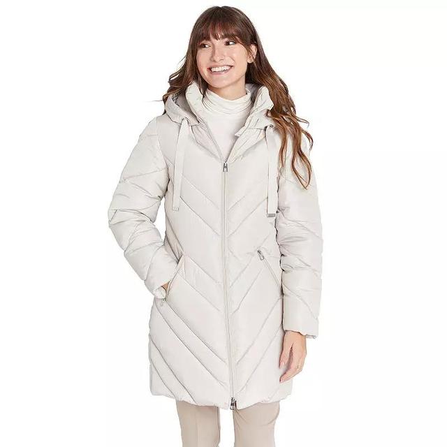 Womens Nine West Chevron Quilted Puffer Jacket Product Image