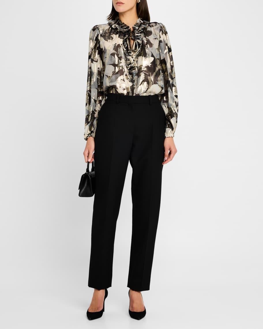 Boden Metallic Ruffle-Trim Blouse Product Image