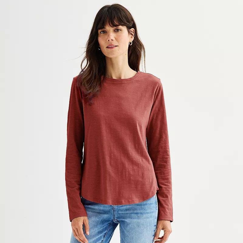 Womens Sonoma Goods For Life Everyday Long Sleeve Crewneck Tee Product Image