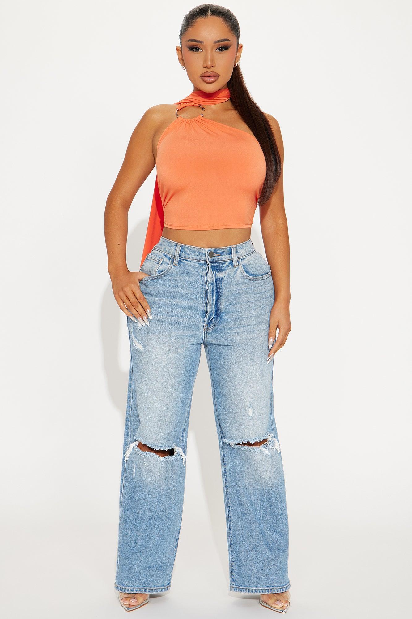 Summer Soiree Halter Top - Orange Product Image