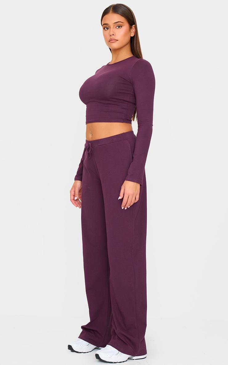 Plum Cotton Jersey Long Sleeve Top Product Image