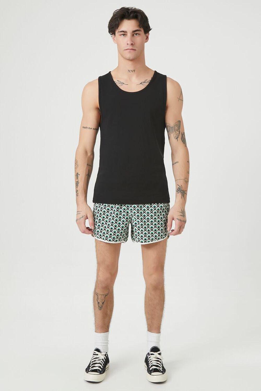 Geo Print Drawstring Swim Trunks | Forever 21 Product Image