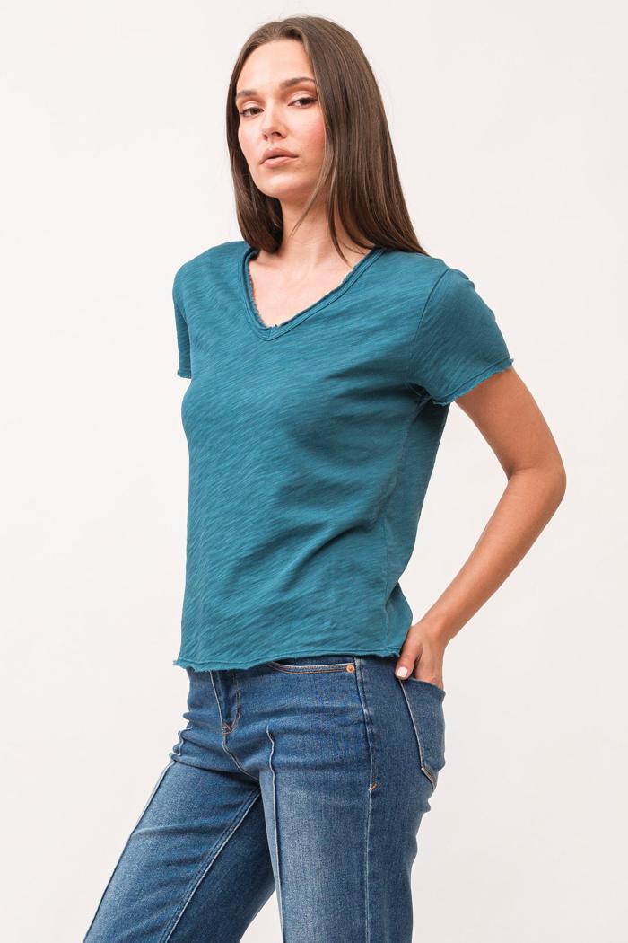 Vanya V Neck Relaxed Fit Tee Product Image