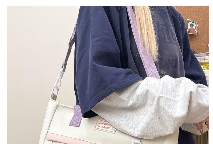 Transparent Panel Nylon Crossbody Tote Bag Product Image