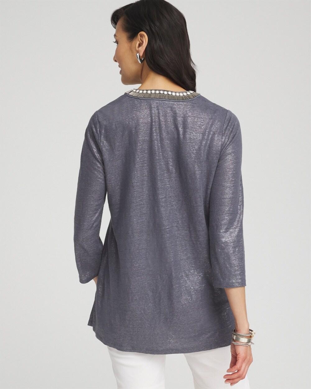 Linen Foil Embellished Tunic Product Image