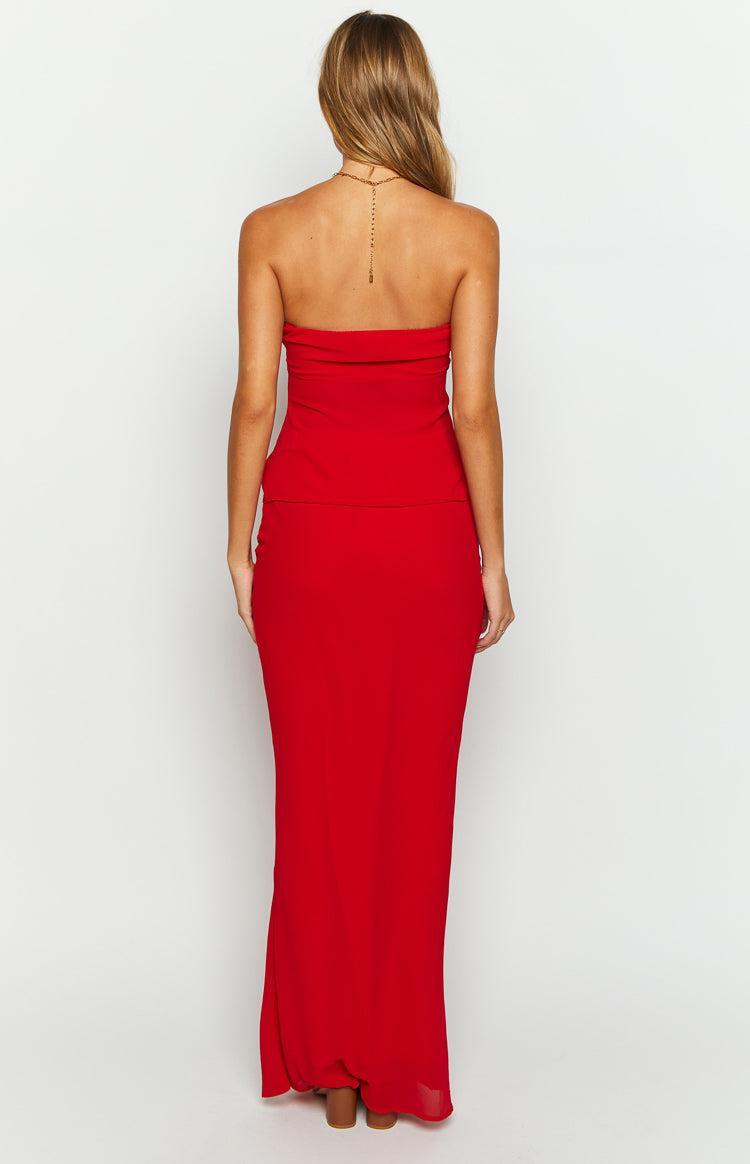 Jacqulin Red Maxi Skirt Product Image