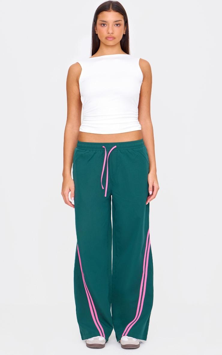 Teal Asymmetric Side Stripe Detail Track Pants product image