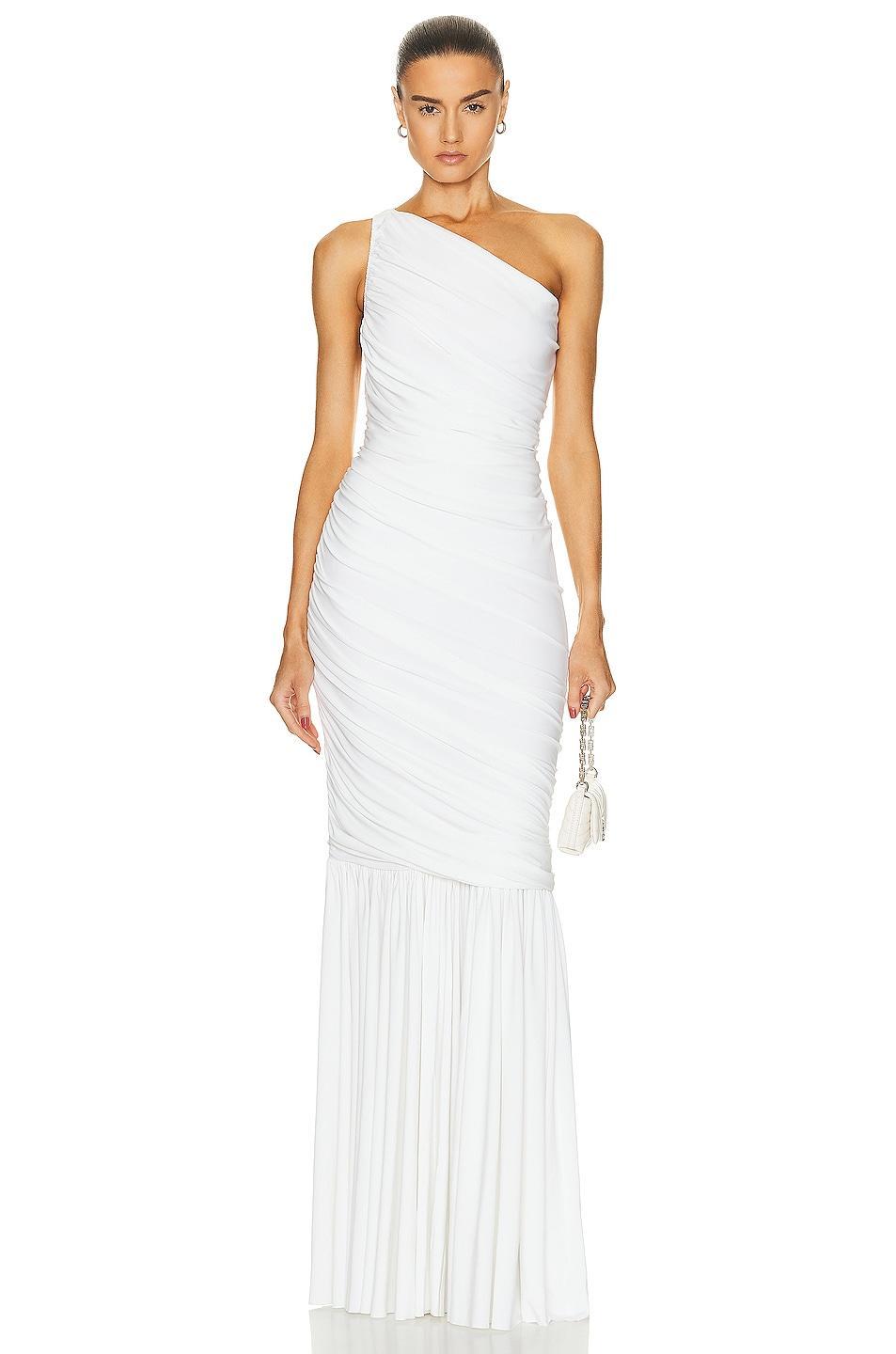 Norma Kamali Diana Fishtail Gown White. (also in ). Product Image