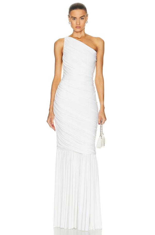 Norma Kamali Diana Fishtail Gown in White Product Image