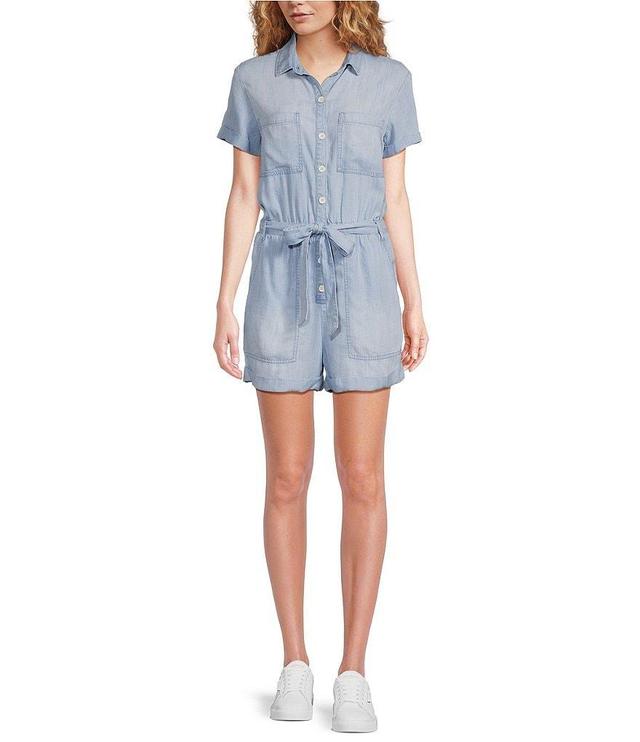 Cloth & Stone Denim Tie Waist Utility Romper Product Image