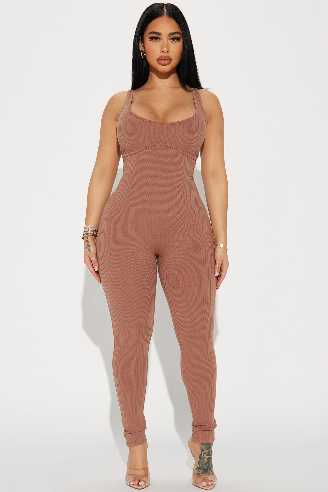 Carla Ribbed Jumpsuit - Mocha Product Image