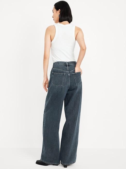 High-Waisted Baggy Wide-Leg Jeans Product Image