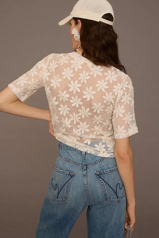 Porridge Daisy Sheer Lace Tee Product Image