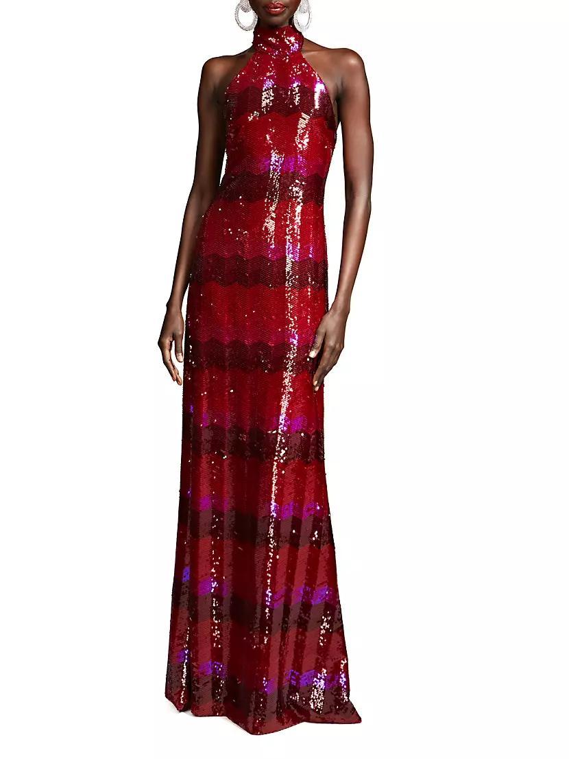 Eira Chevron Sequin Gown Product Image