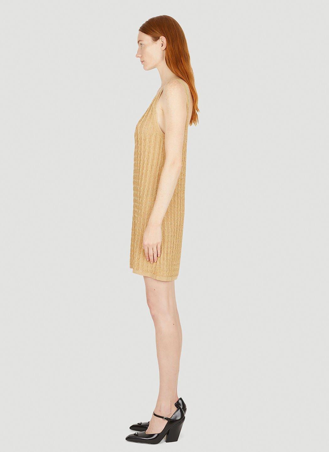 Metallic Cabel Knit Dress Female Gold In Brown Product Image