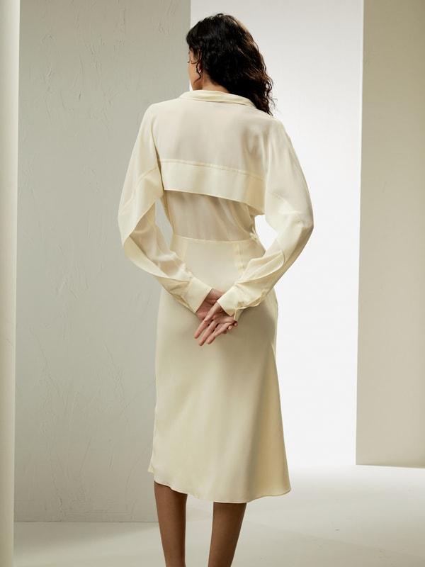 Minimalist Silk Midi Dress Product Image