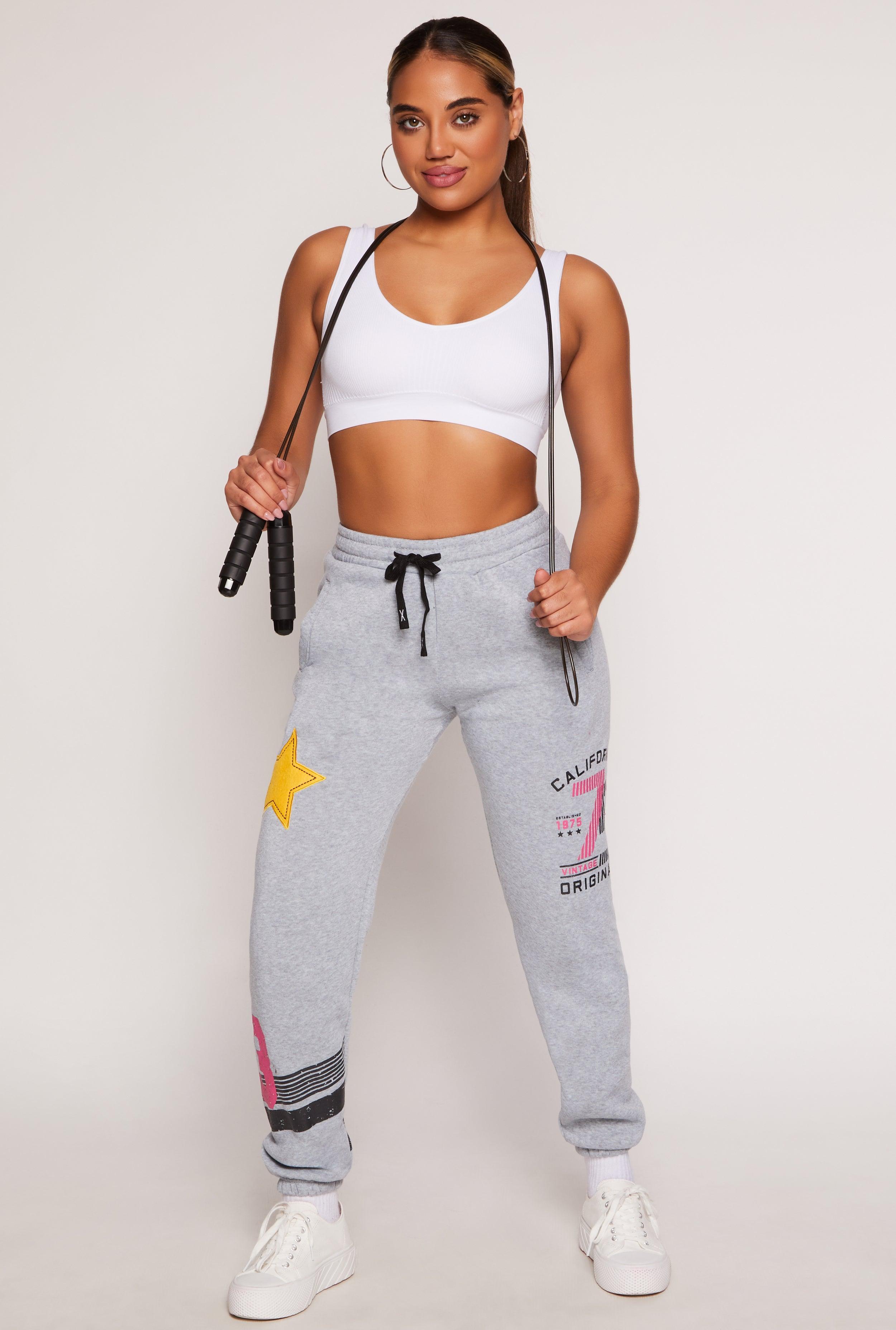 Womens High Waist Graphic Sweatpants Product Image