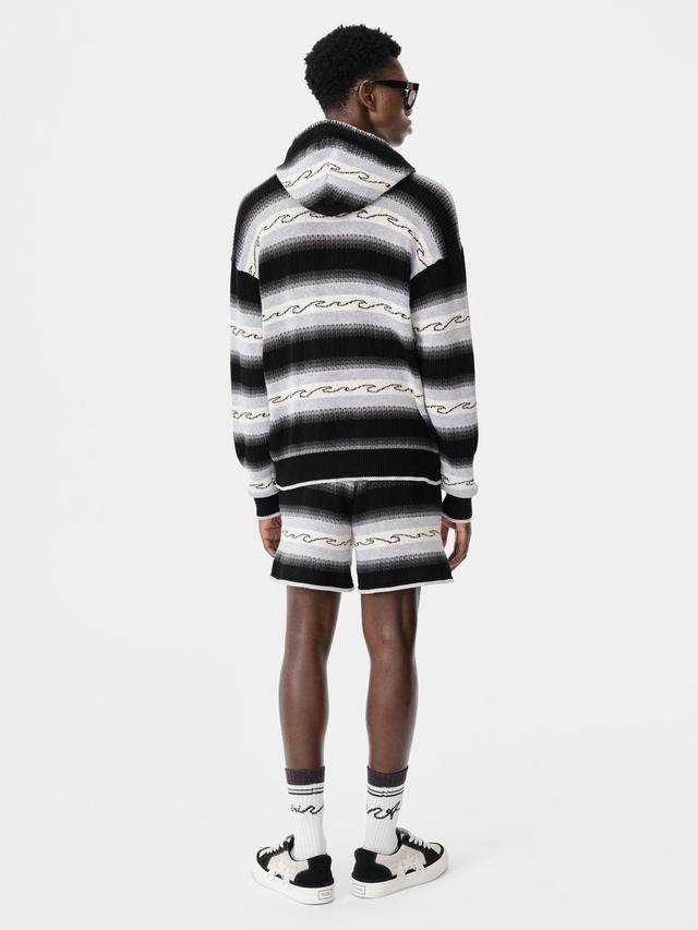 AMIRI WAVE BAJA STRIPE SHORT - Black Male Product Image