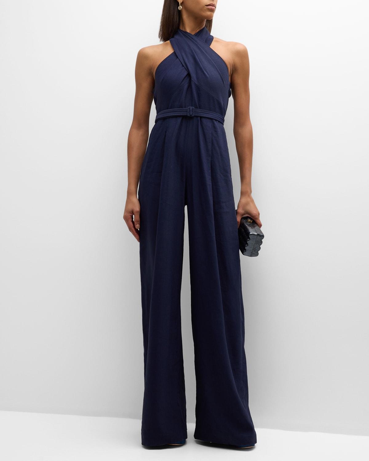 Womens Murphy Ii Linen-Blend Wide-Leg Jumpsuit Product Image