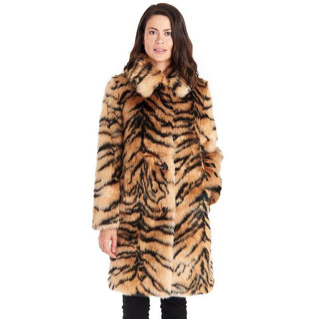 Womens Fleet Street Faux-Fur Print Coat Product Image