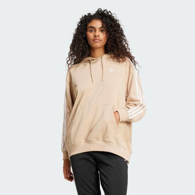 adidas Adicolor 3-Stripes Oversized Hoodie Magic Beige S Womens Product Image