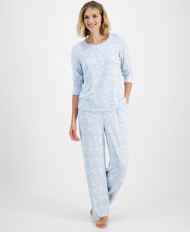 Charter Club Womens 2-Pc. Printed Long-Sleeve Pajamas Set, Created for Macys Product Image