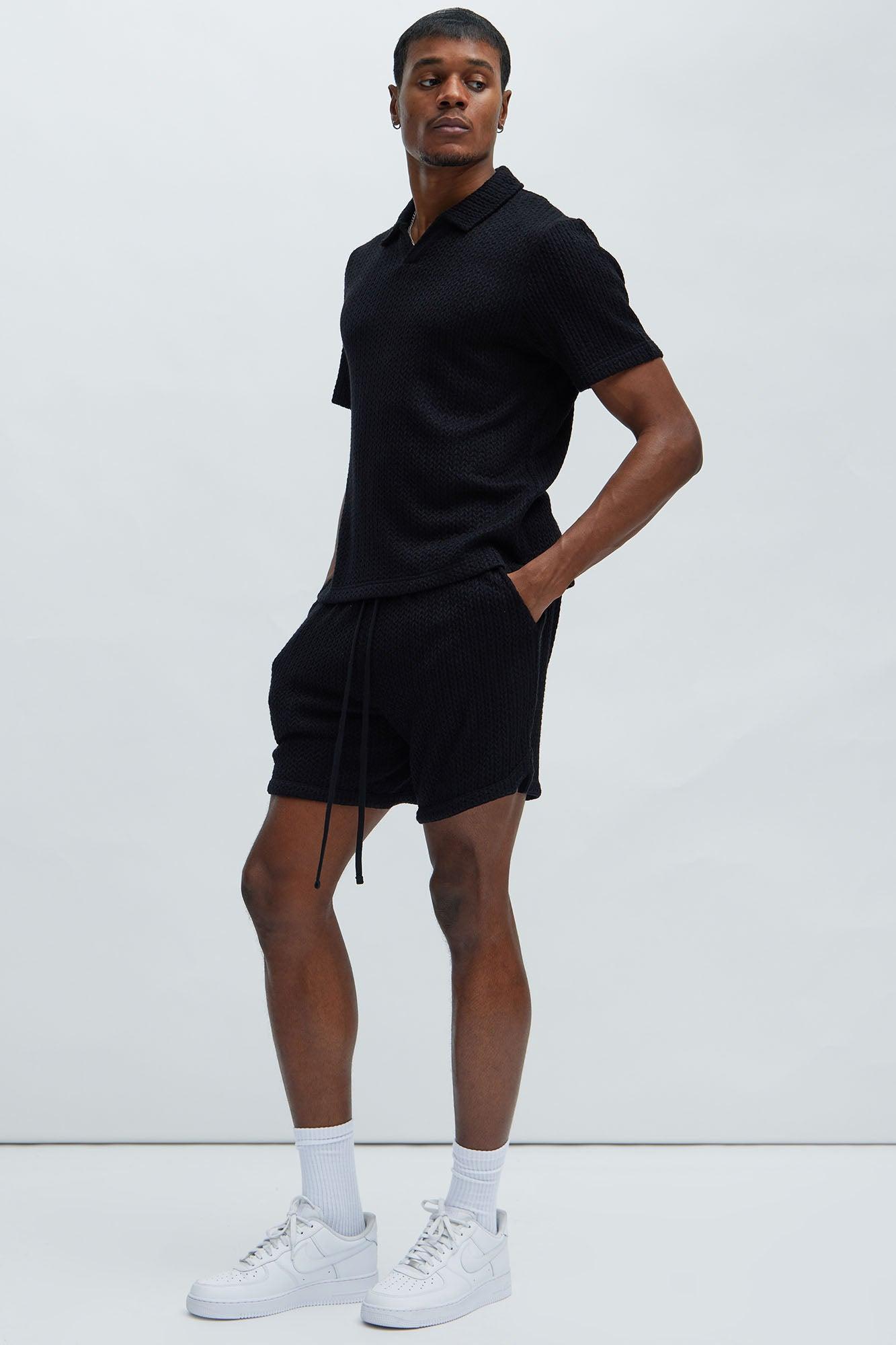 Catanina Textured Shorts - Black Product Image