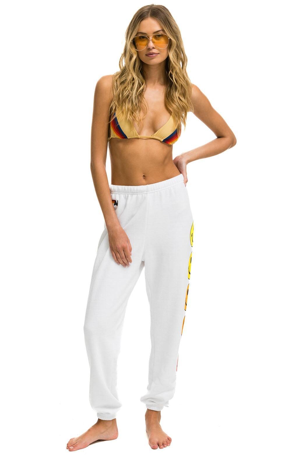 SMILEY SUNSET SWEATPANTS - WHITE Female Product Image