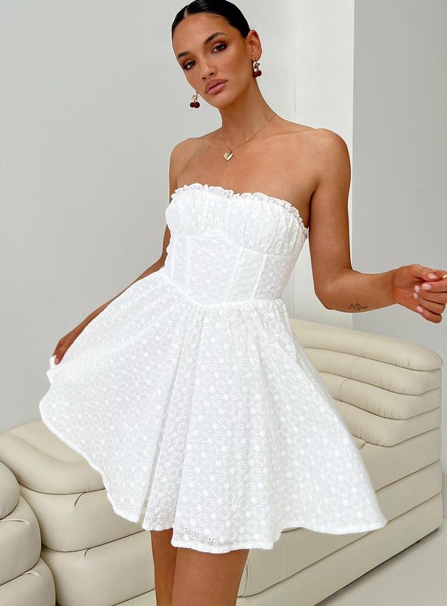 Nataria Strapless Mini Dress White Product Image