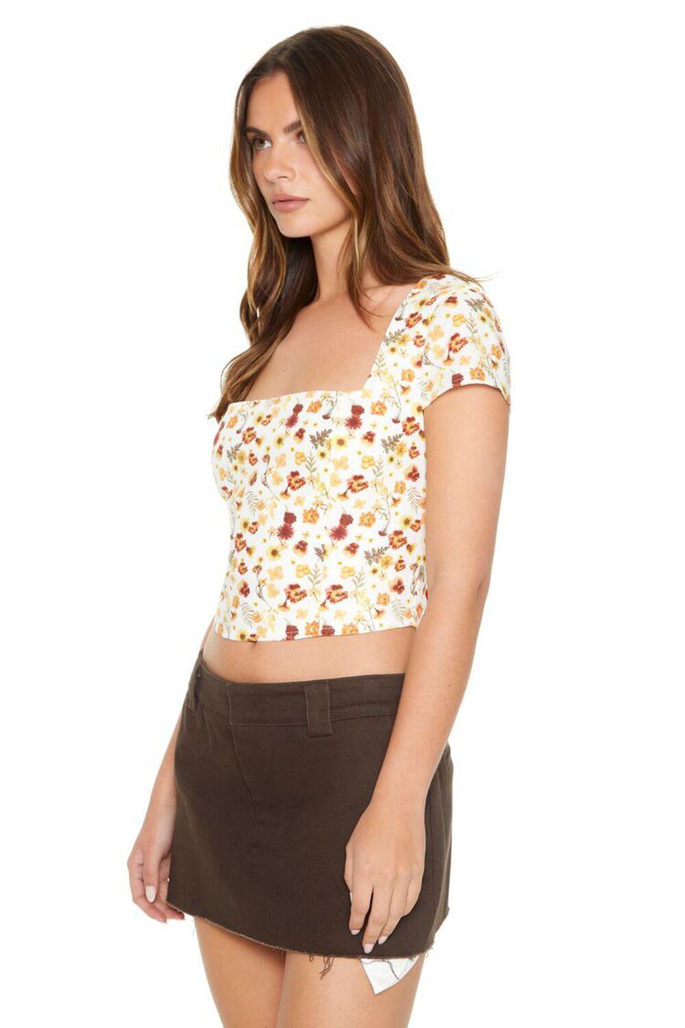 Floral Print Cutout Crop Top | Forever 21 Product Image