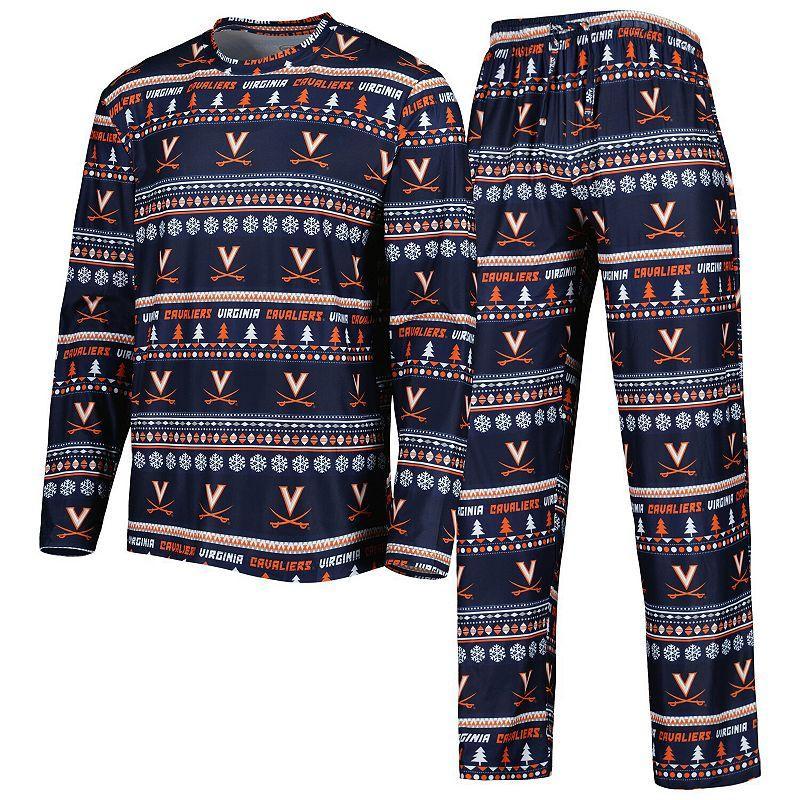 Mens Concepts Sport Virginia Cavaliers Swivel Long Sleeve T-Shirt & Pants Sleep Set Blue Product Image