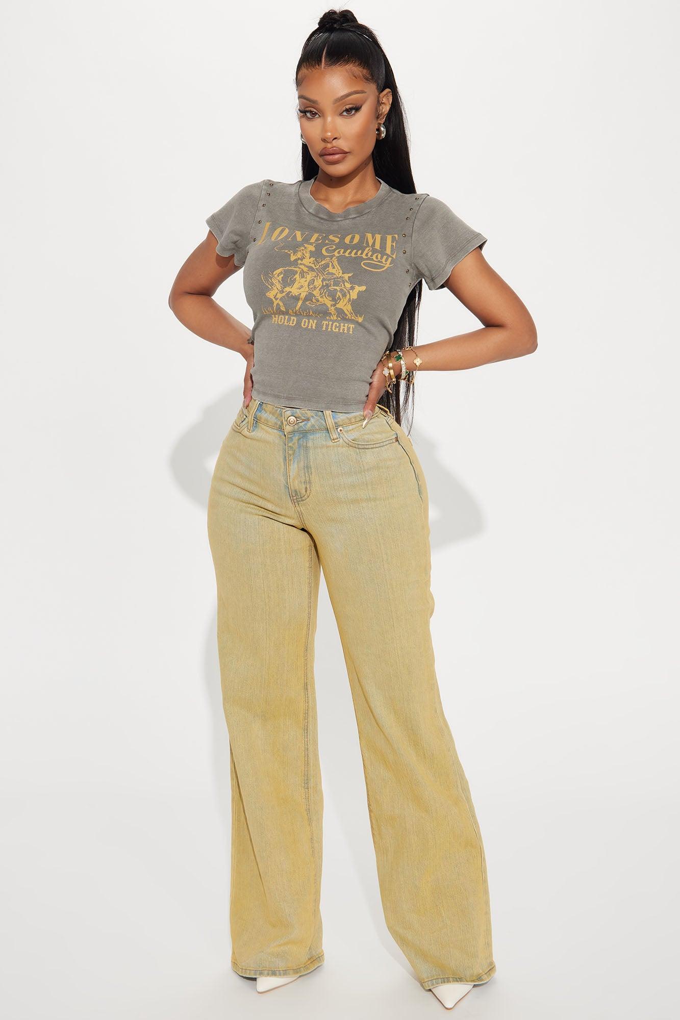 Affirmations Stretch Tinted Wide Leg Jeans - Vintage Wash product image