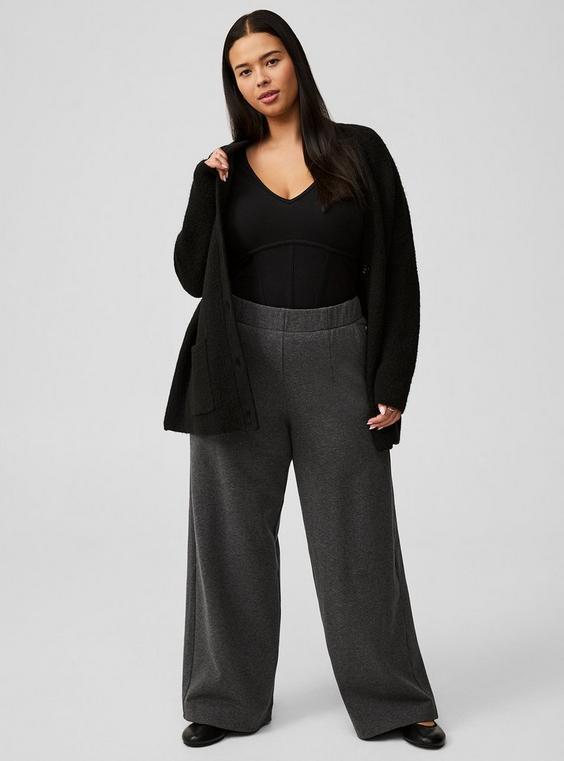 Pull-On Wide Leg Fleece Pant Product Image