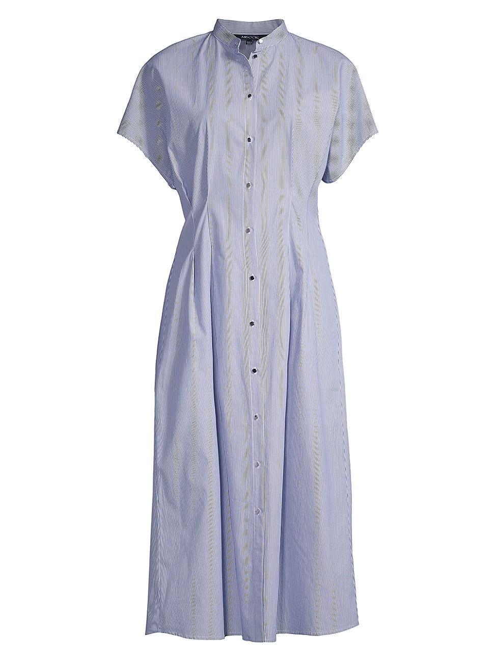 Womens Striped Fit & Flare Shirtdress Product Image