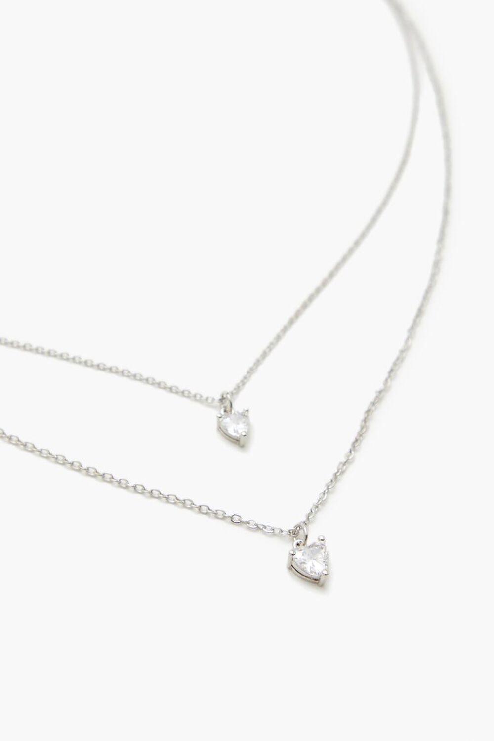 Layered CZ Heart Necklace | Forever 21 Product Image