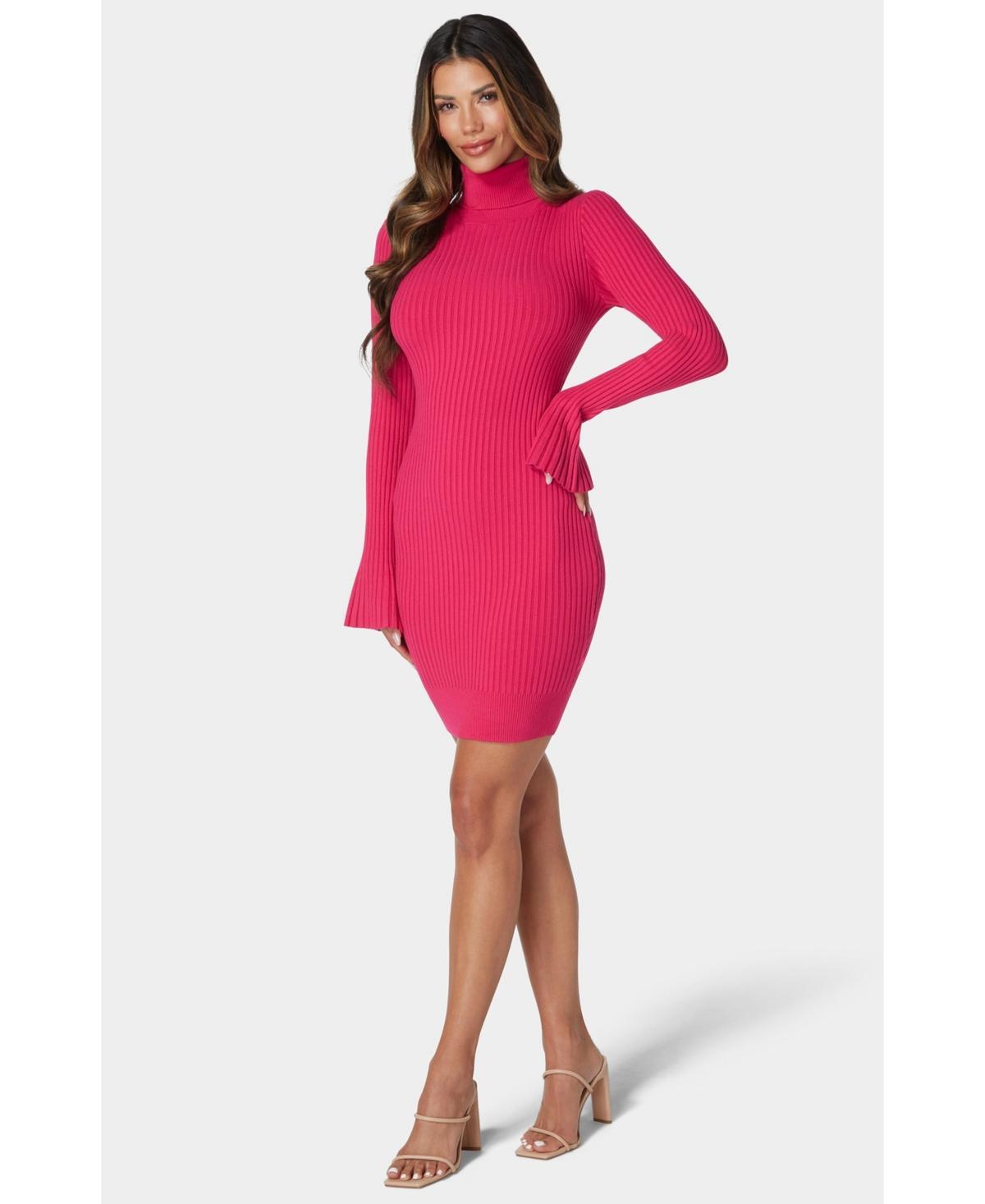 Bebe Womens Turtleneck Sweater Dress Product Image