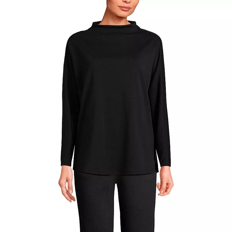 Lands End Womens Sport Knit Funnel Neck Top Product Image