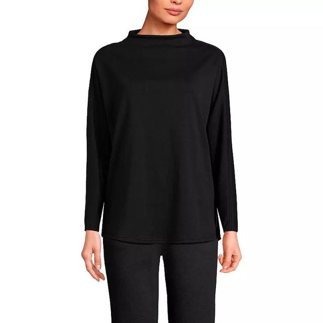 Womens Lands End Long-Sleeve Sport Knit Funnel-Neck Top Product Image