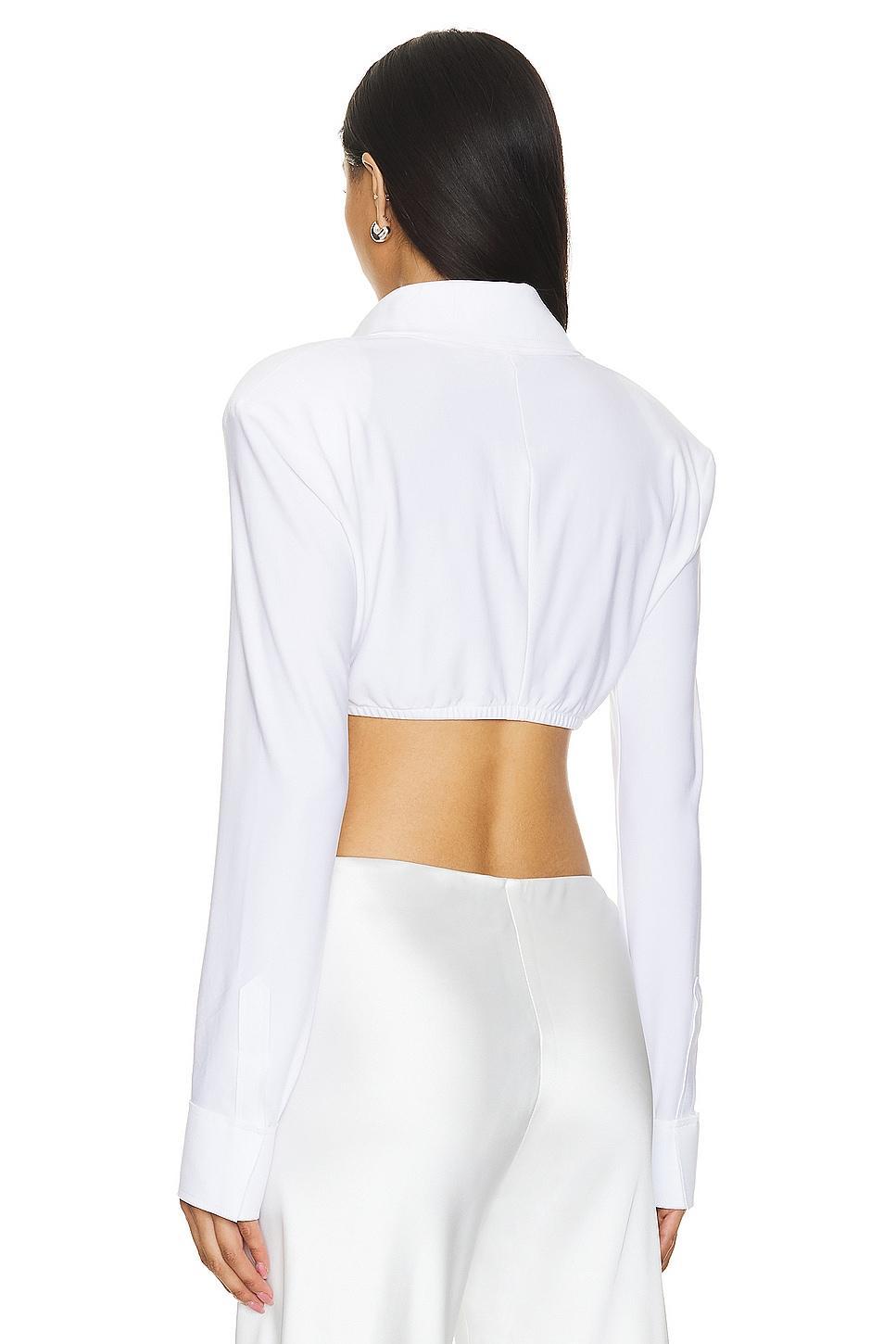 Cropped Shirt With Shoulder Pads Norma Kamali Product Image