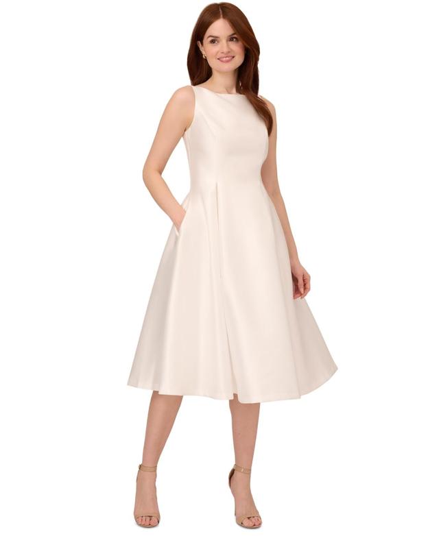 Adrianna Papell Sleeveless Mikado Fit & Flare Midi Dress Product Image