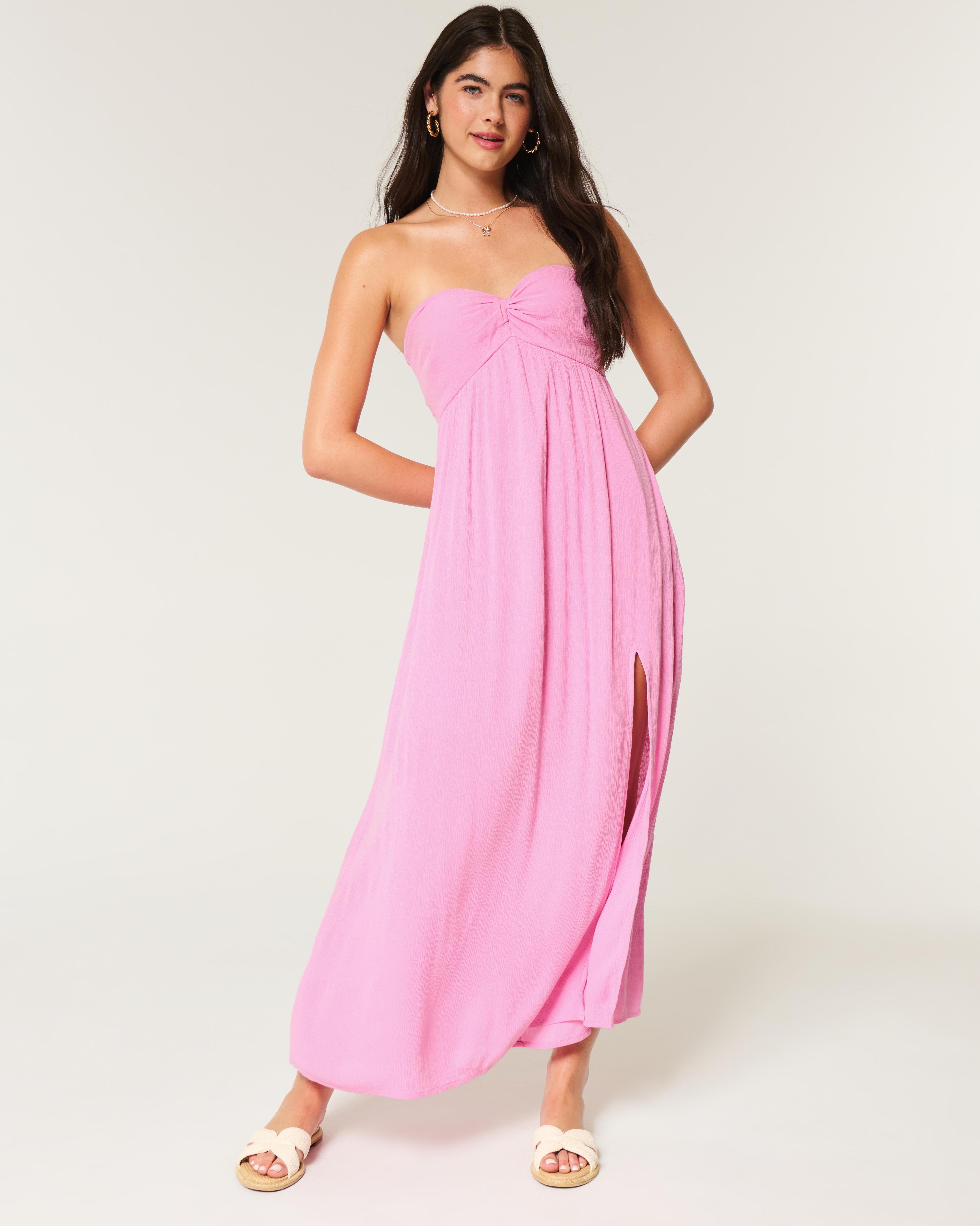 Twist Bust Strapless Midi Dress Product Image