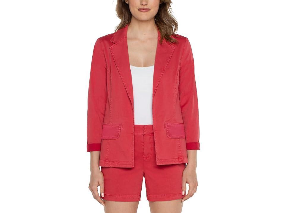 Liverpool Los Angeles Fitted Blazer Soft Touch Twill (Berry Blossom) Women's Jacket Product Image