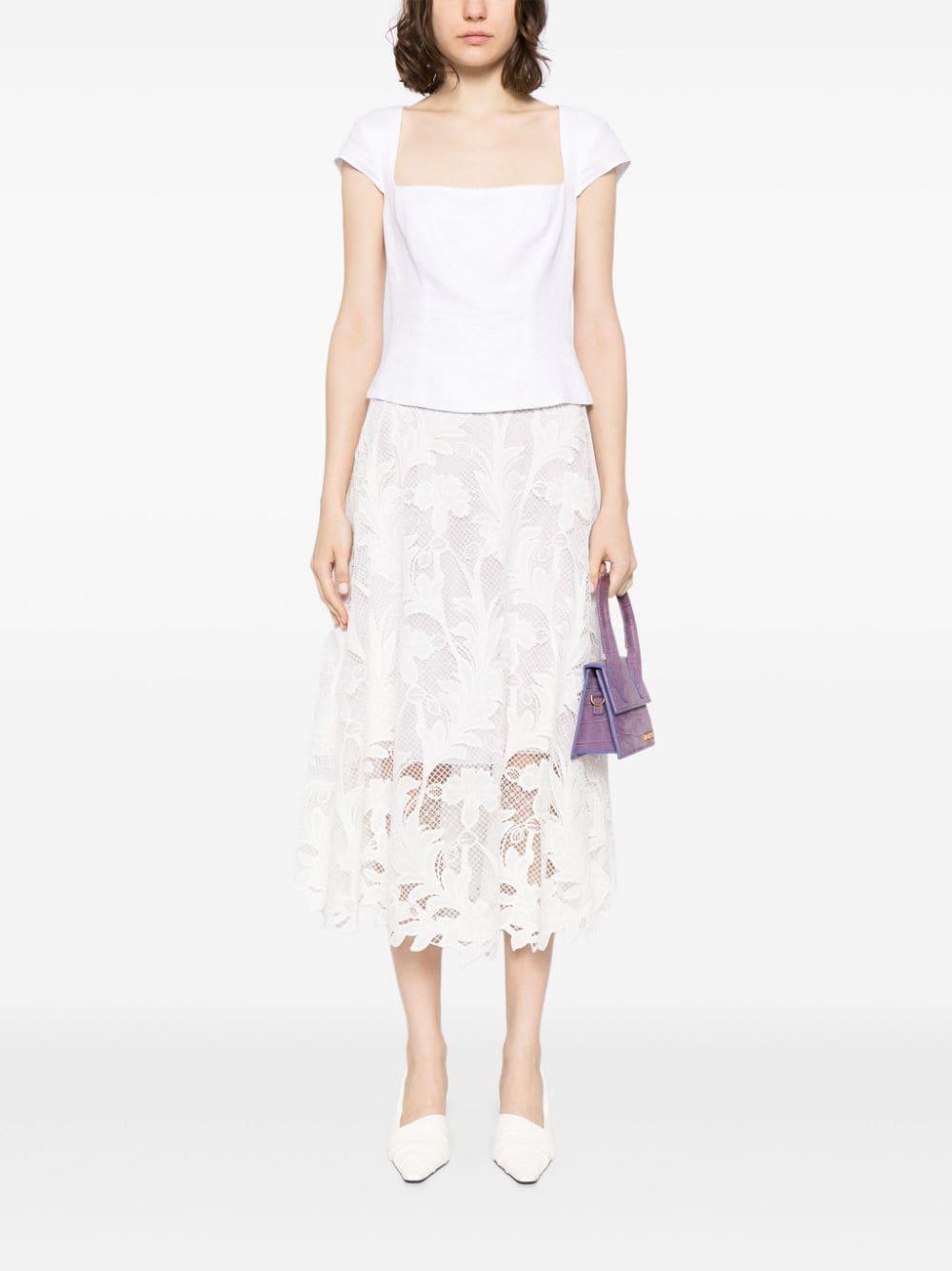 Gardenia Lace-detailing Skirt In White Product Image