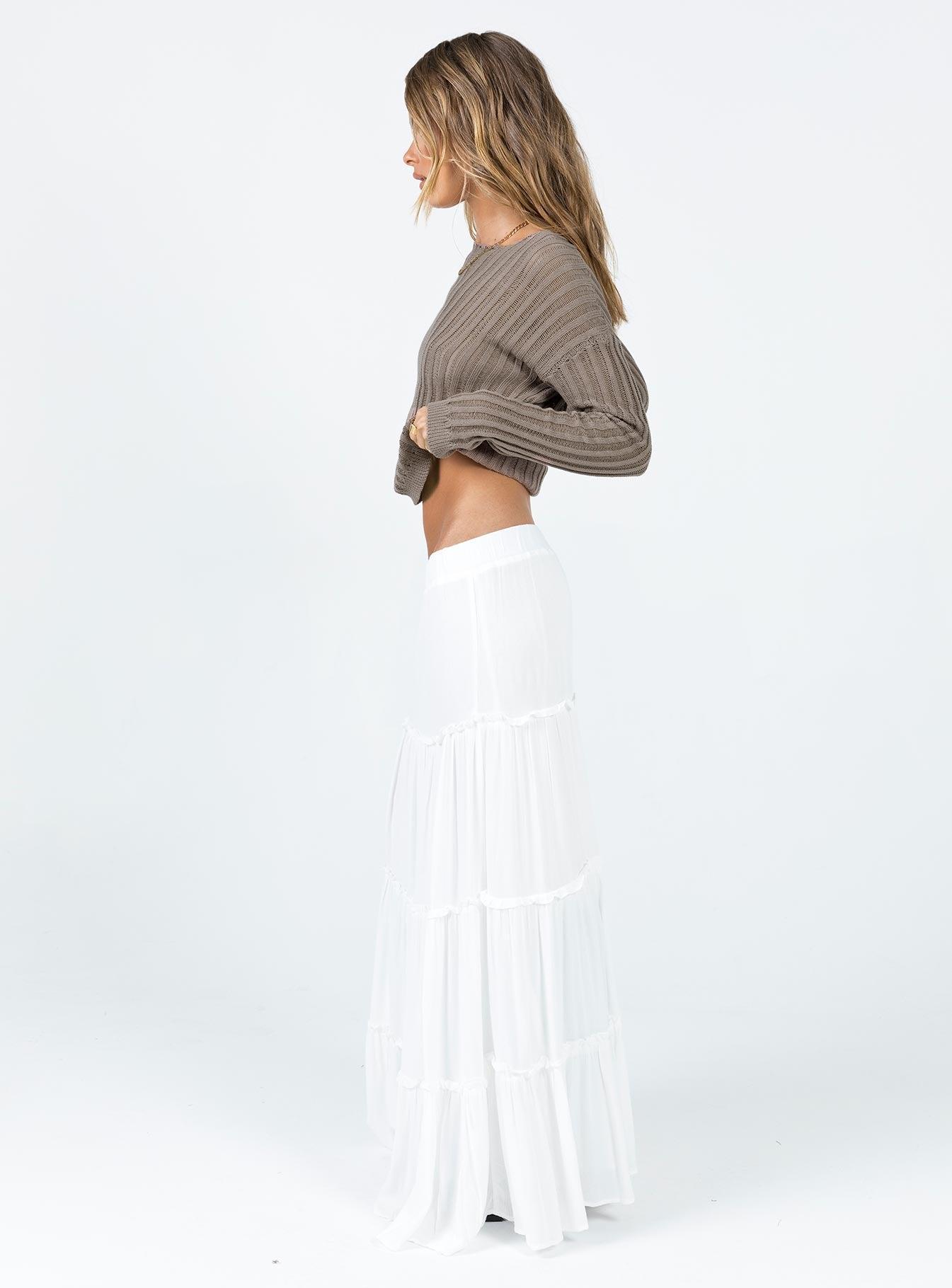 Miriah Maxi Skirt White Low Impact Product Image