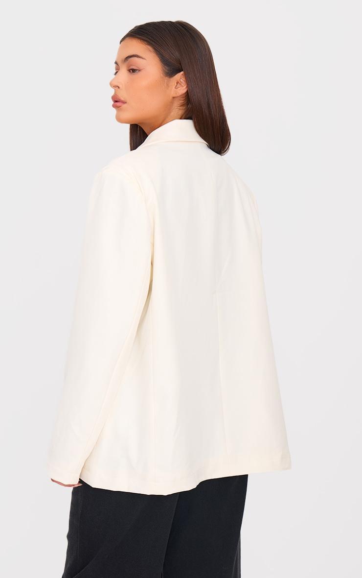 Ecru Seam Detail Structured Oversized Blazer Product Image