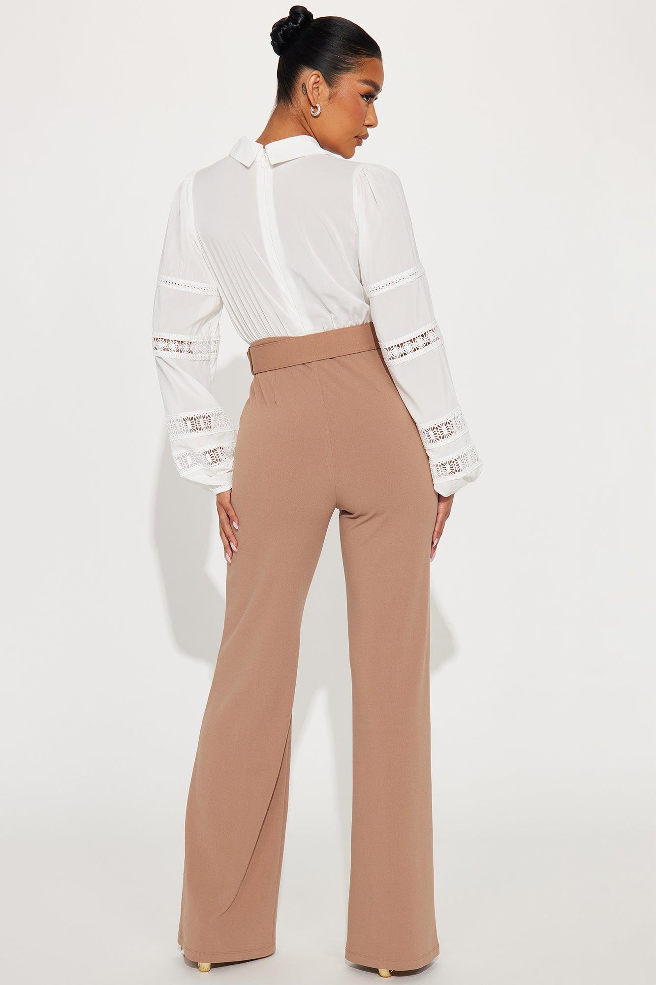 Think Twice Jumpsuit - Taupe Product Image