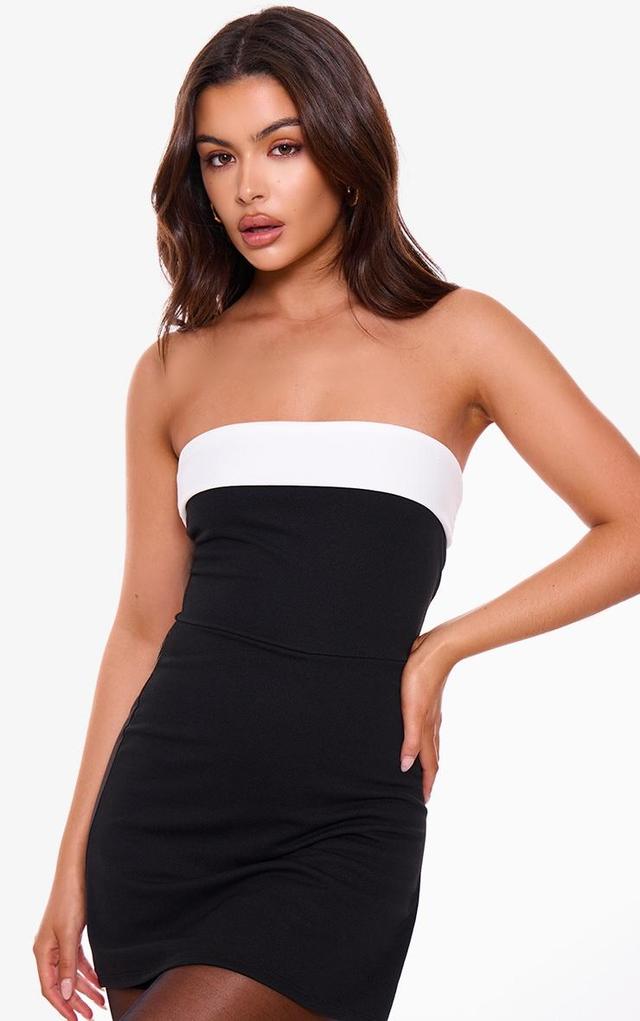 Black Contrast Fold Over Bandeau Romper Product Image