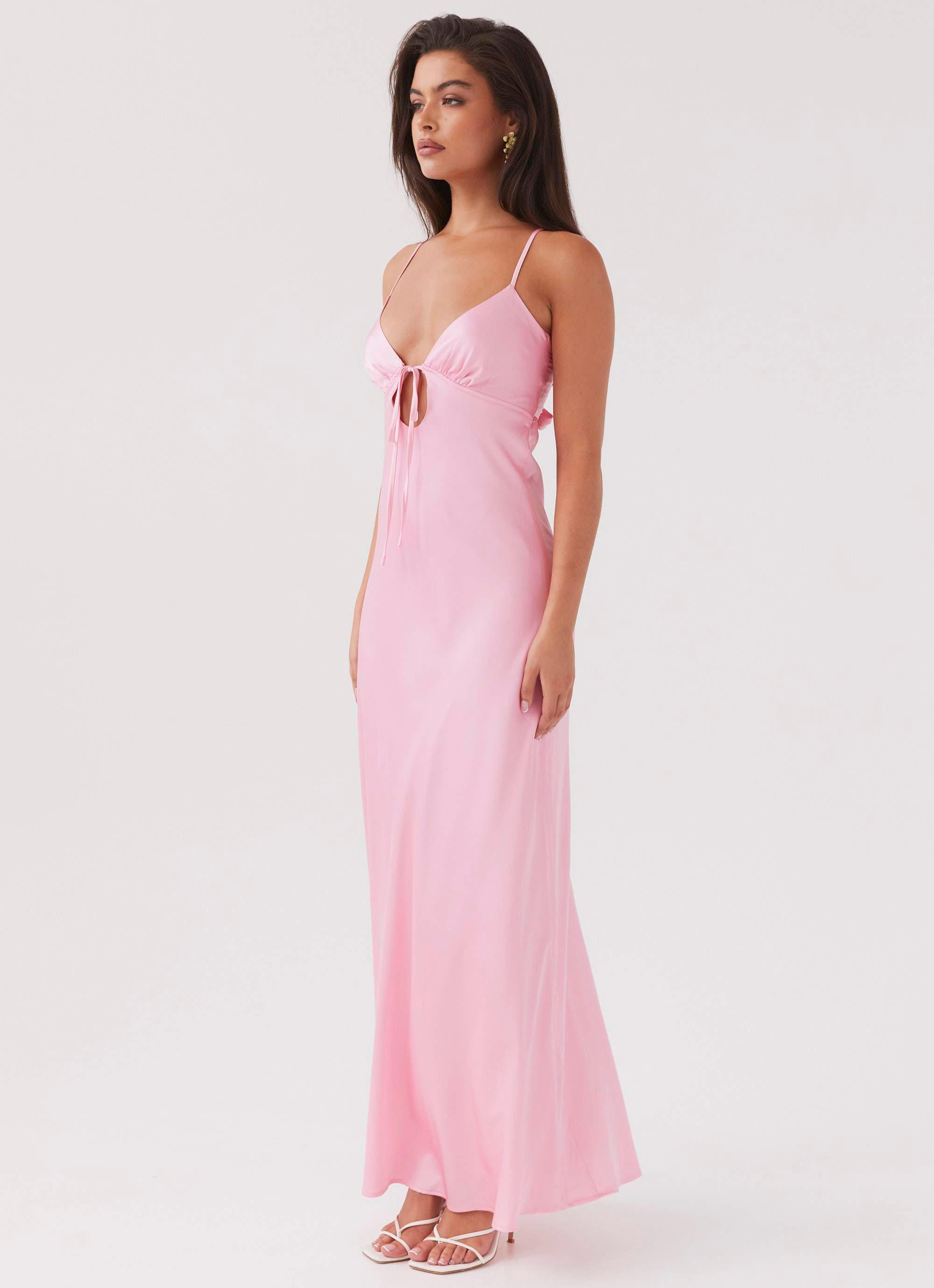 Flora Satin Maxi Dress - Candy Product Image