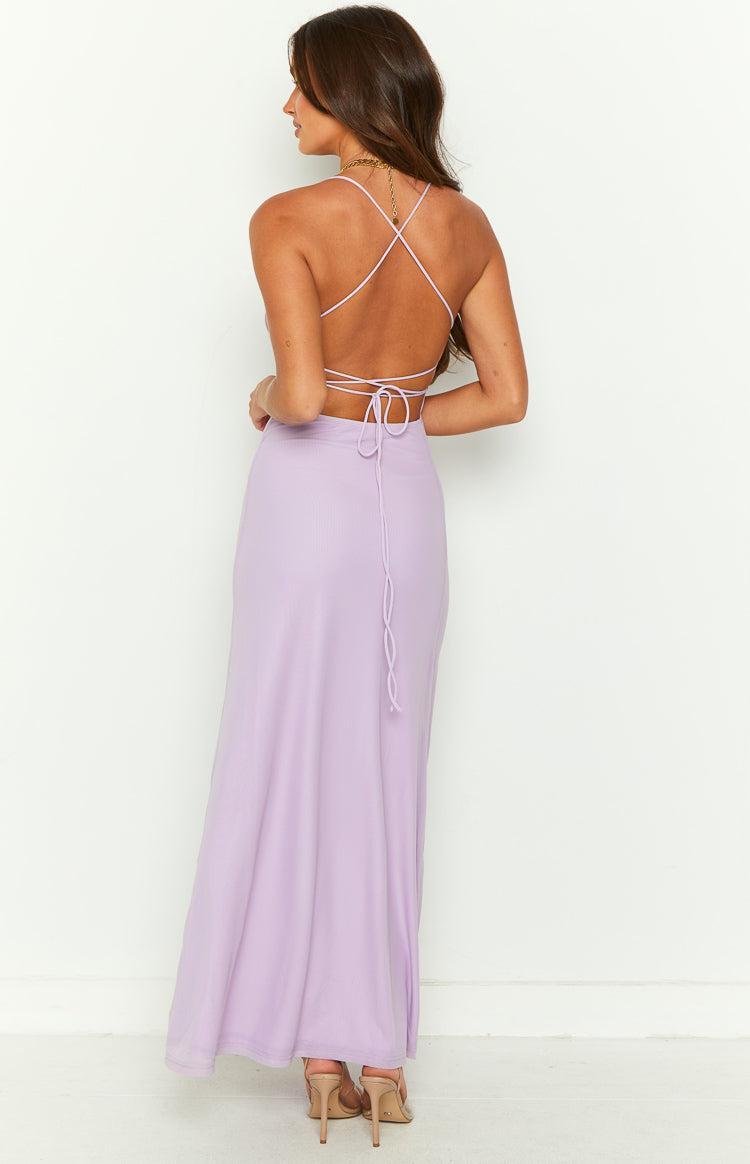 Masie Lilac Mesh Maxi Dress Product Image